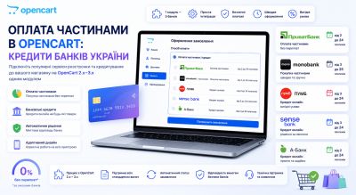 Payment in installments in OpenCart: credits from Ukrainian banks
