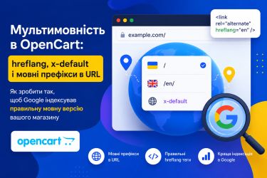 Налаштування мультимовності в OpenCart: hreflang, x-default і мовні префікси в URL