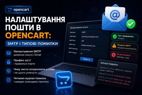 Налаштування пошти в OpenCart: SMTP і типові помилки