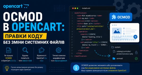 OCMOD в OpenCart: правки коду без зміни системних файлів