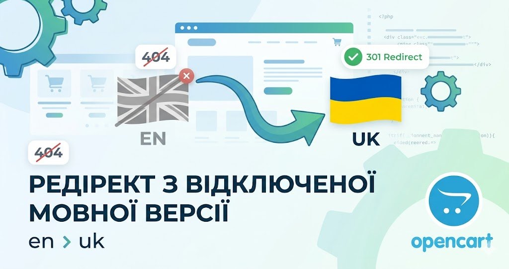 Редірект з відключеної мовної версії (en > uk) в OpenCart