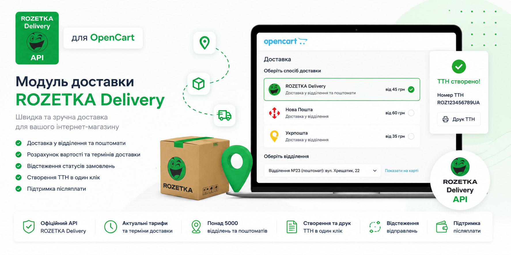 «ROZETKA Delivery» - модуль доставки для OpenCart