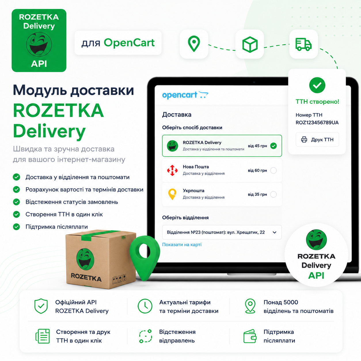 «ROZETKA Delivery» - модуль доставки для OpenCart