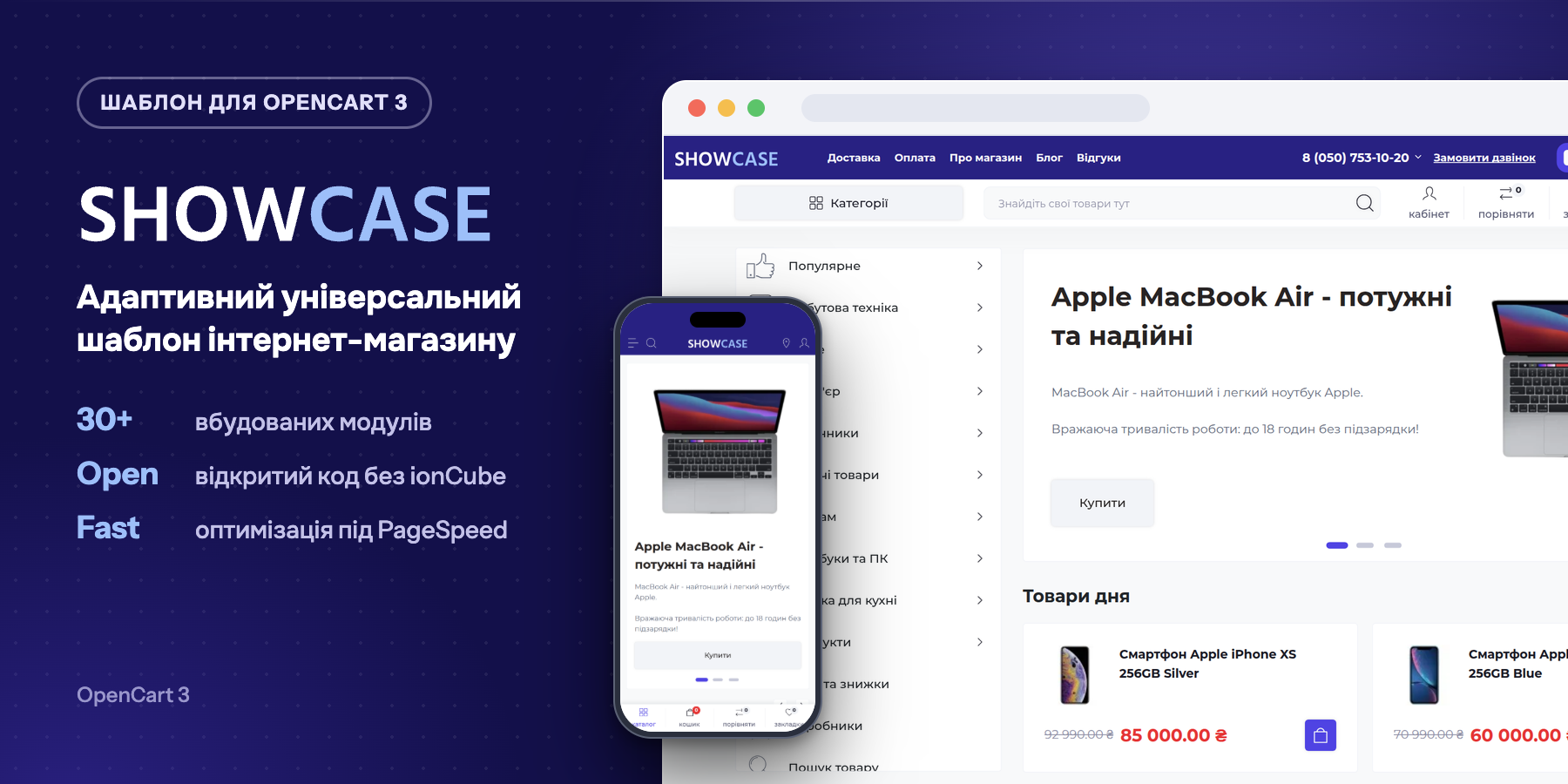 ShowCase – адаптивний універсальний шаблон