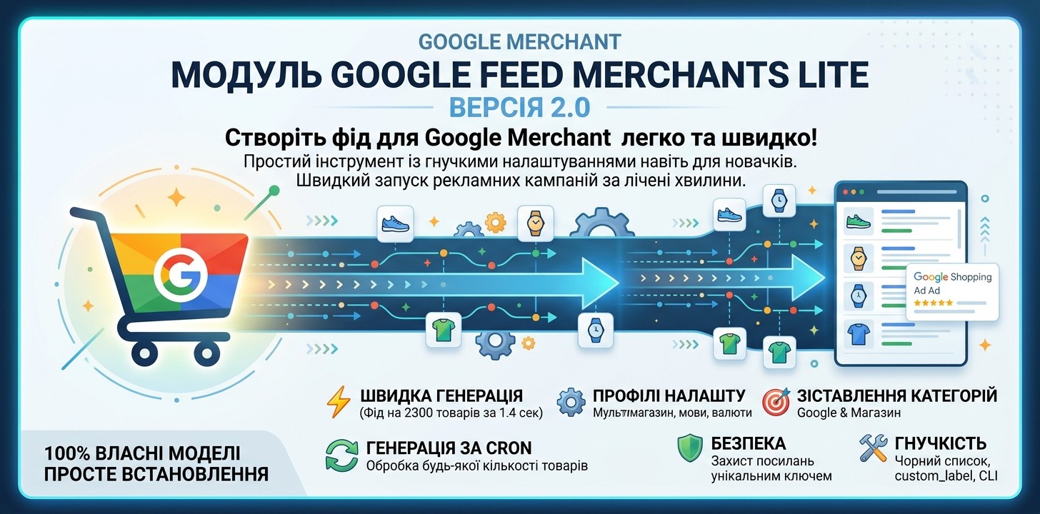 Фід для Google Merchants - Google Feed Merchants Lite для Opencart