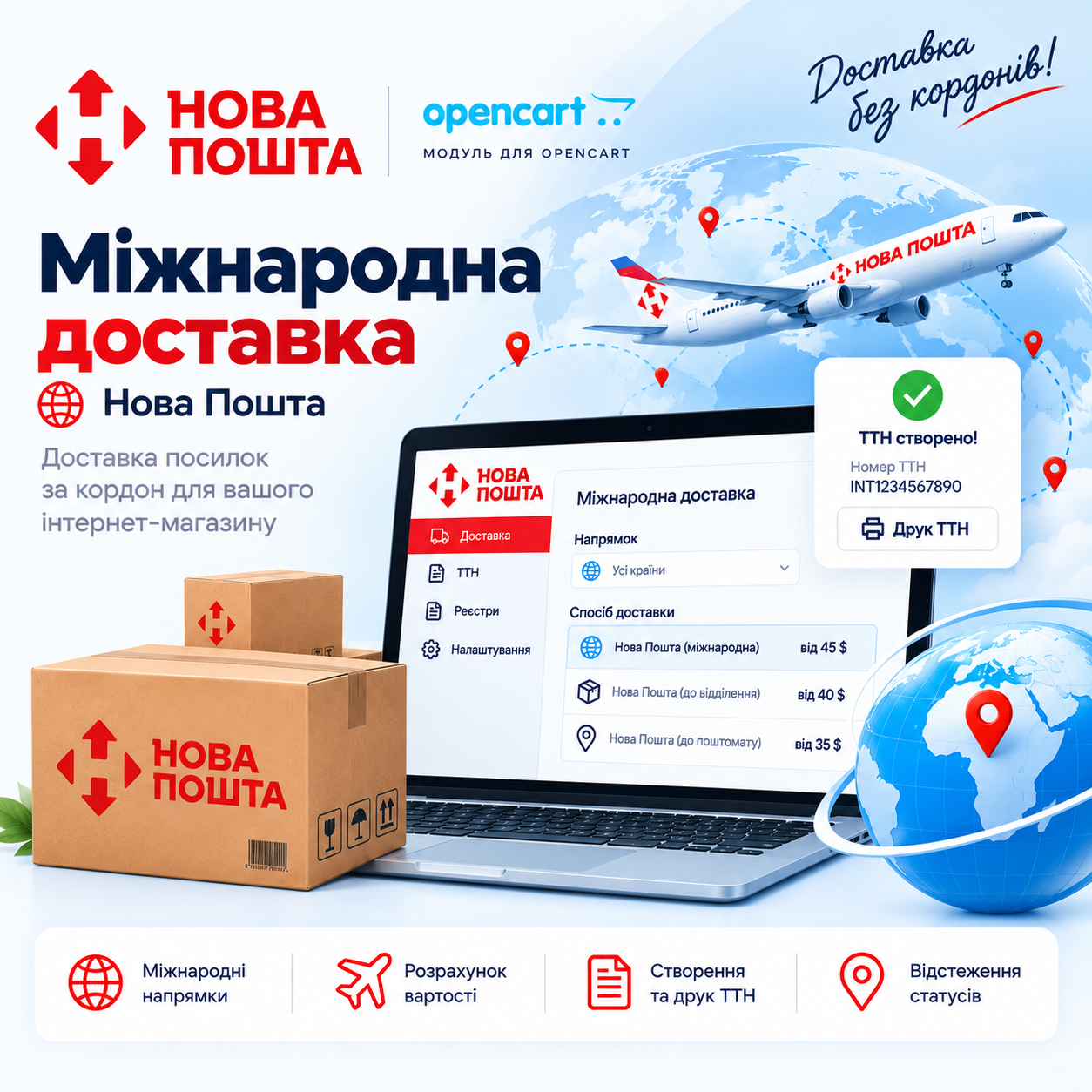 [BETA] Доставка NovaPost International / Нова Пошта - Міжнародна Доставка для OpenCart