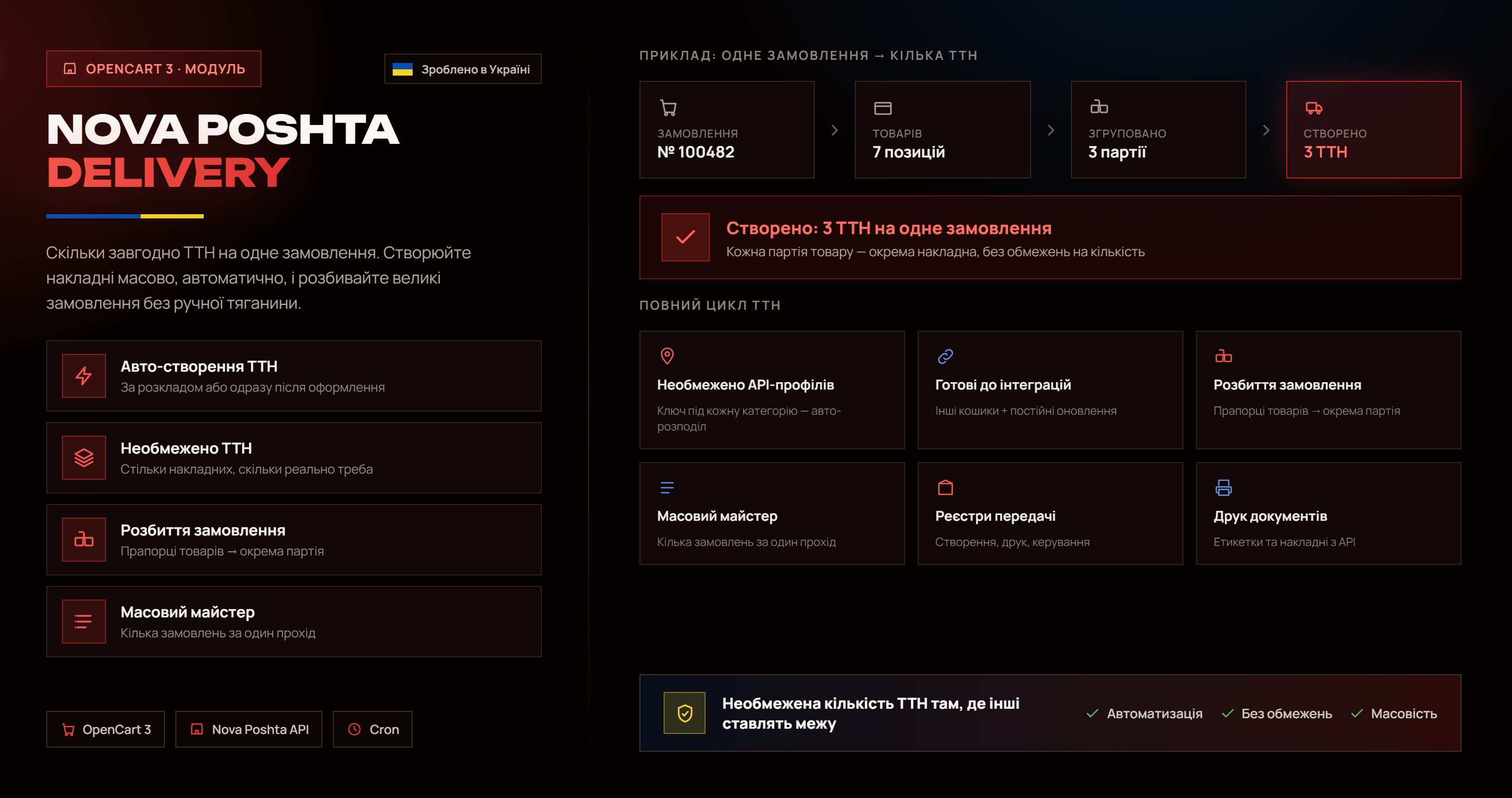 Доставка Нова Пошта/Nova Poshta Delivery - Масове створення ТТН, Мульти ТТН, Мульти API та багато іншого.