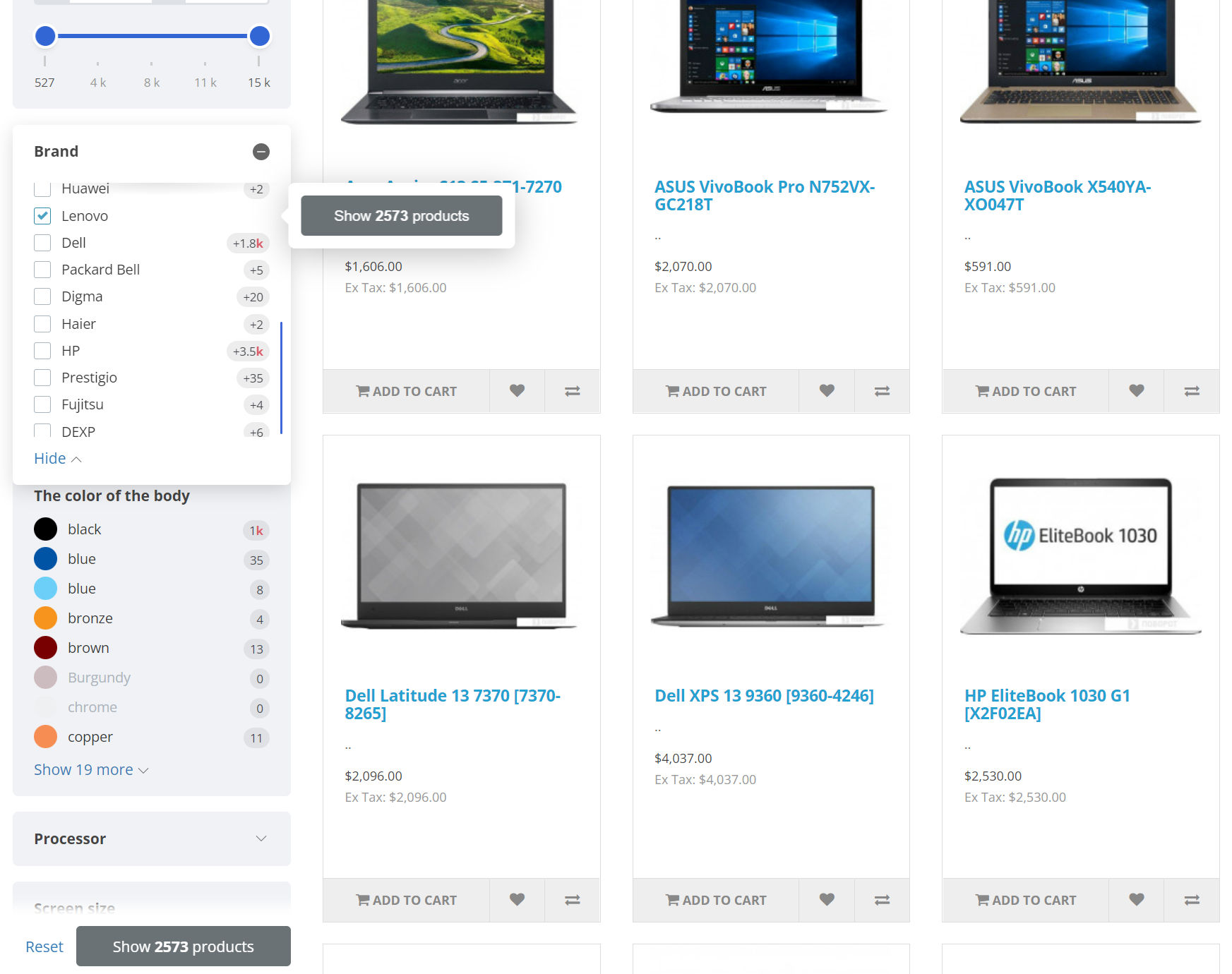 OCFilter - Фільтр за атрибутами, брендами, ціною та інше - 3