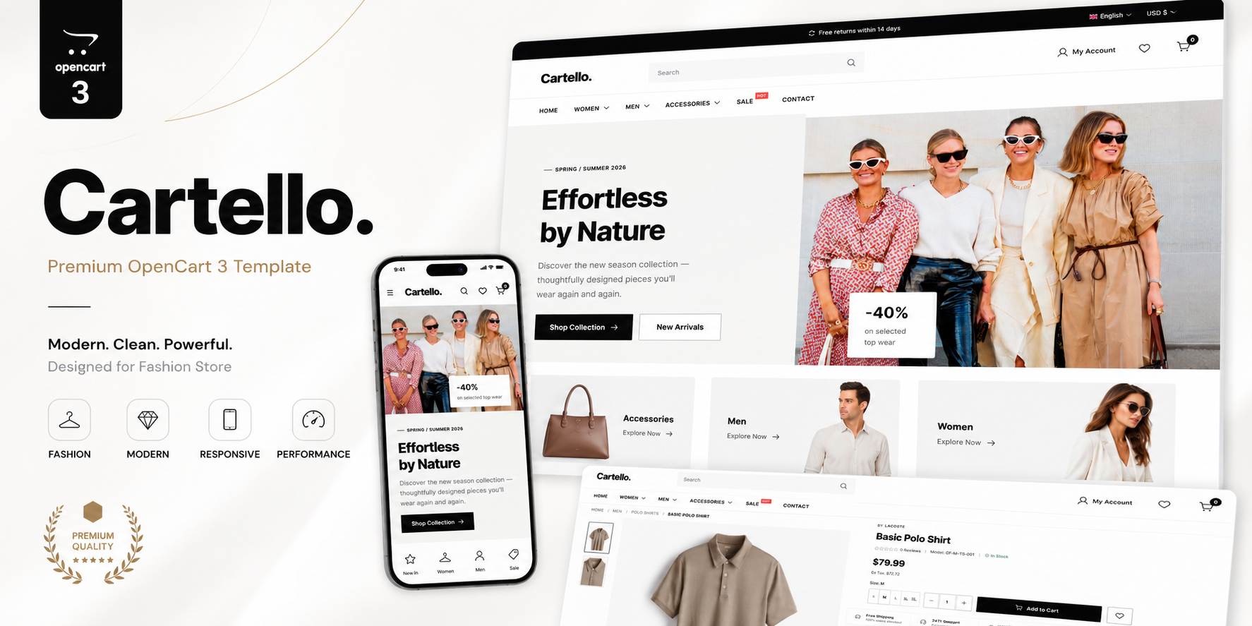 Cartello – адаптивный шаблон для OpenCart 3 + Быстрый старт