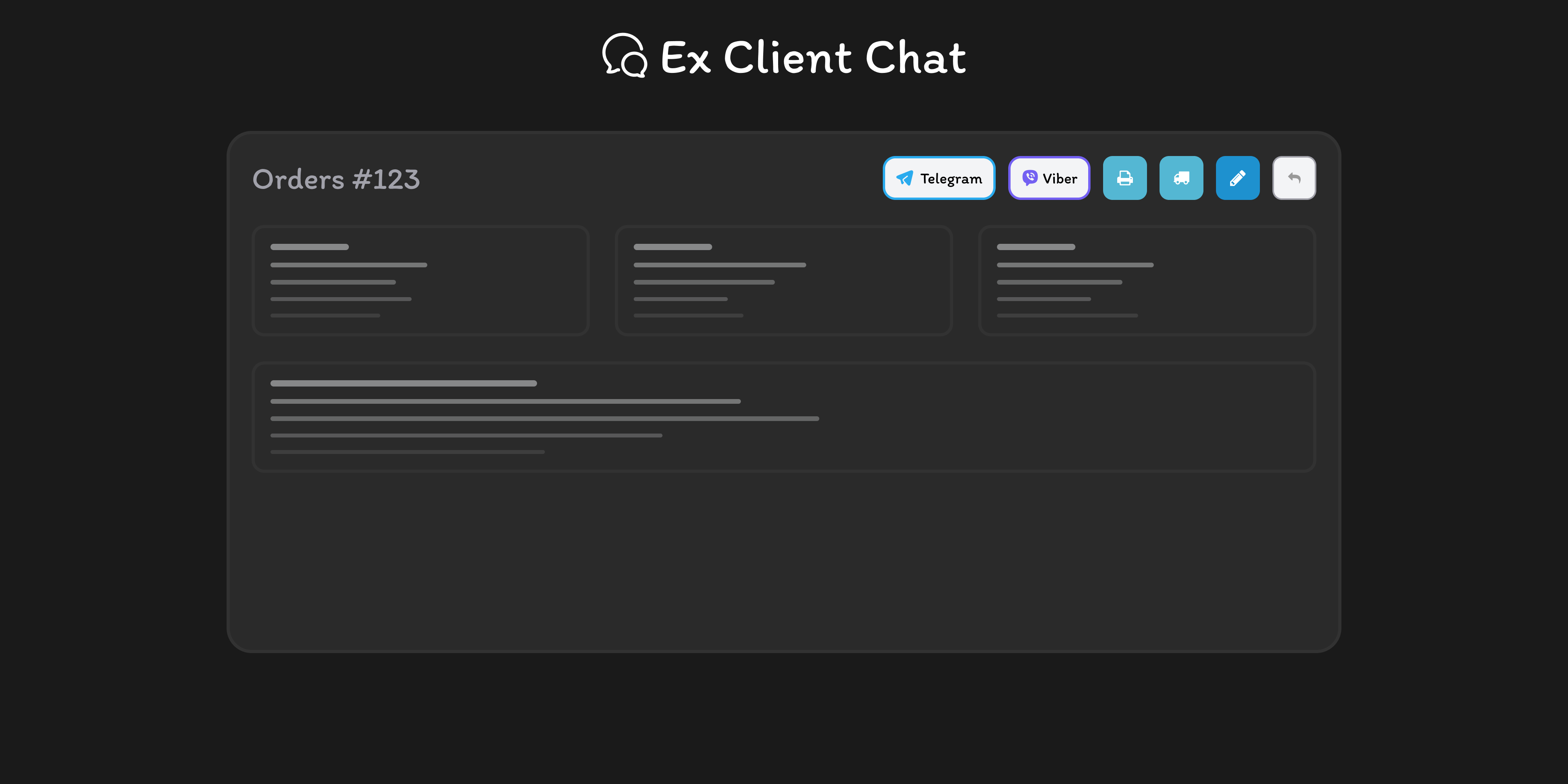 Ex Client Chat — Chat with a client in messengers (Viber, Telegram)