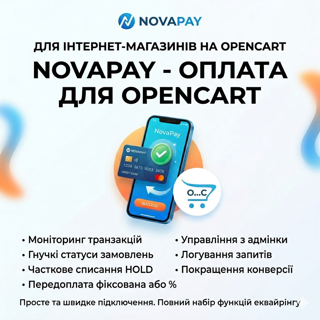 NovaPay - payment for Opencart 3.x, 2.x + prepayment module