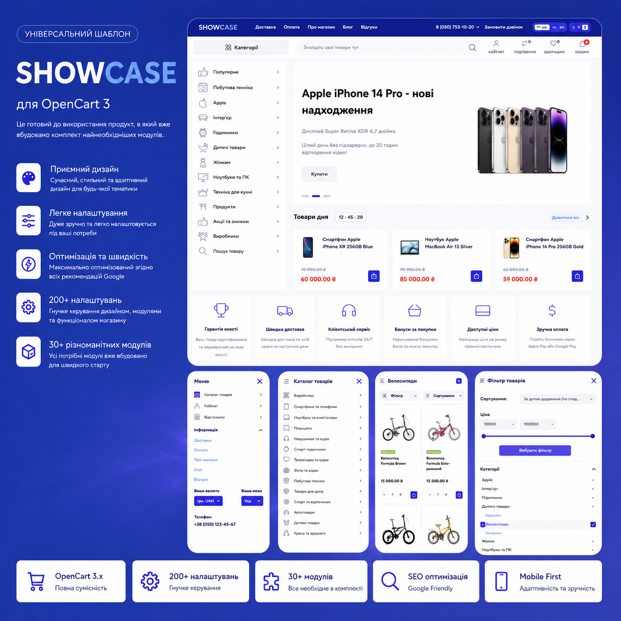 ShowCase – adaptive universal template