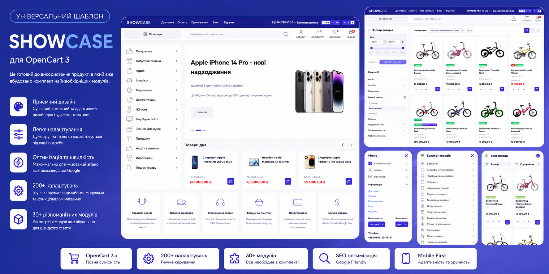 ShowCase – adaptive universal template